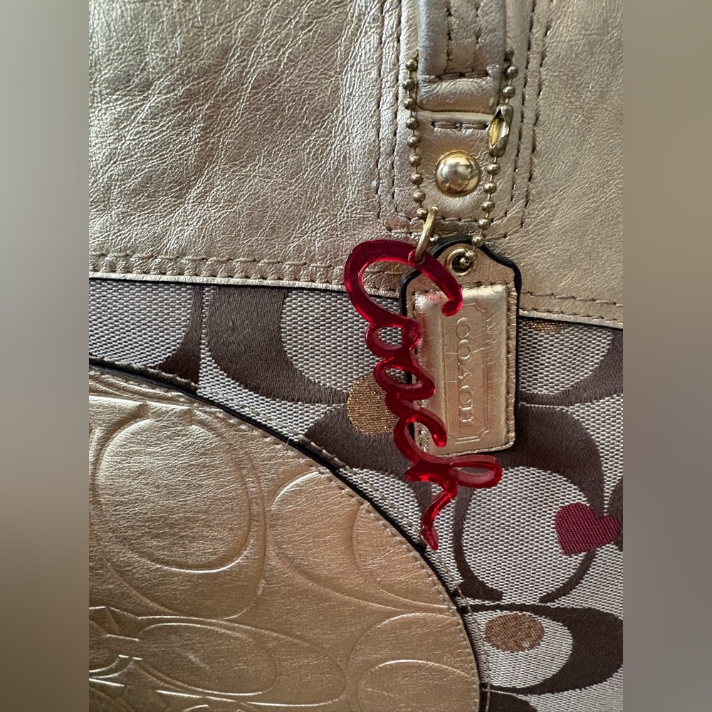 Coach Gold and Brown Tote Bag - Picture 3 of 16